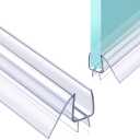 1 Pack Shower Door Bottom Seal POZIA-36(914mm) Long,1/2"(12mm) Thick,Frameless Glass Shower Door Seal Strip Clear Polycarbonate Durable Stop Shower Leaks and Create a Water Barrier Ultra Clear