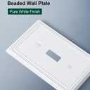 6-Pack Single Toggle Light Switch Cover Plate, Pearls Decorative Switch Plate Covers, Pure White 1 Gang Metal Wall Plate, Corrosion Resistant