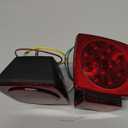 Partsam 12V Submersible Square Led Trailer Light, Red White LED Stop Turn Tail License Brake Running Light Lamp for Trailers Under 80" Boat Trailer Truck Marine Camper RV Snowmobile,IP68,DOT Compliant