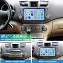 10-inch Android 13 Car Radio Stereo Compatible with 2008-2013 Toyota Highlander, 1280x720p IPS Touch Screen Wireless CarPlay & Android Auto, 4-Core 4GB RAM 64GB ROM, GPS, Night Vision Camera