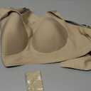 LetsJoli Bras for Women Supportive Wireless Push Up Bra Full Coverage No Underwire Seamless Plus Size for Older Women, \ L