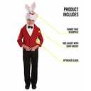 fun shack White Rabbit Costume for Kids, Boys and Girls Rabbit Outfit, Cute Kids Bunny Costume for Dress Up (Medium, Red)