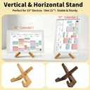 Solid Wood Calendar Stand for Skylight 15 Inch, Compatible with Skylight Calendar 2, Calendar Holder with 4 Non-Slip Silicone Pads, Supports Horizontal or Vertical Display.(Bamboo)