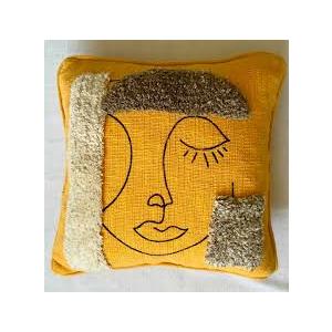 Merrycolor Soft Aesthetic Decorative Throw Pillow Covers 18x18 Modern Abstract Face Art Pillow Covers Colorful Embroidery Square Cushion Case Boho Cute Pillows for Bedroom Couch Sofa Living Room, 2pc