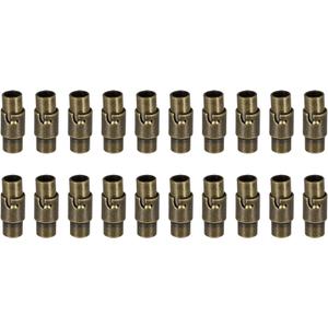 Uxcell Leather Cord End Clasp, 20 Pcs 4mm Hole Leather Clasps, Cord End Caps Closures for Jewelry Making DIY Crafts, Bronze