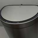 EKO Mirage Semi-Round Motion Sensor Trash Can, 47 Liter / 12.4 Gallon Automatic Large Kitchen Trash Can with Deodorizer Compartment, Removable Lid and Bucket, Matte Stainless Steel