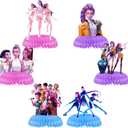 6Pcs Cute Anime Honeycomb Table Centerpiece, Cartoon Movie Theme Birthday Decorations, 3D Table Decorations, Birthday Party Supplies Party Decorations