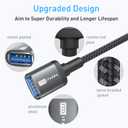 ITD ITANDA 10FT USB Extension Cable USB 3.0 Extension Cord Type A Male to Female5Gbps Data Transfer for Keyboard, Mouse, Playstation, Xbox, Flash Drive, Printer, Camera and More