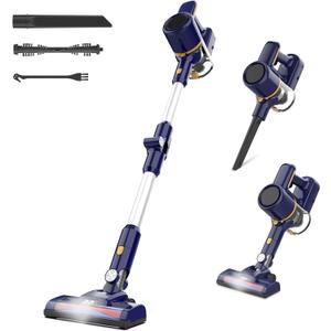 Cordless Vacuum Cleaner, 6 in 1 Powerful Stick Vacuum for Home, 2200mAh Battery Vacuum Rechargeable Vacuum (Cobalt)