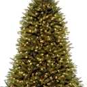 National Tree Company 6 ft Pre-Lit Dunhill Fir Artificial Christmas Tree, 600 Warm White LED Lights, 1,430 Tips, Includes Stand, Green