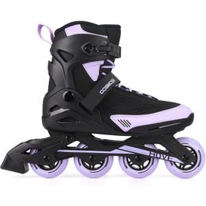 Inline Skate Women Men - COSMOID Move Professional Roller Skates Blades Adult Male Female, Indoor Outdoor and Fitness Black&Purple, Size Men 8/Women 9