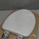 Mayfair Padded Toilet Seat, Cushioned Soft Vinyl over Wood Core Seat, Secure Hinges, Easy Clean, Made in USA, Elongated, White