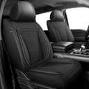 for Ford F150 Seat Covers Full Set 2009-2024 2025 2026 & F250 F350 F450 2017-2026 XL XLT Lariat Platinum and More Trims Breathable Ice Silk Leather & Waterproof Seat Protector(Black)
