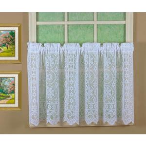 Today's Curtain Hopewell Premium Lace Tier 24", White, 58W x 24L