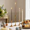 Viyffo 10-Inch Taper Candles, 12-Pack Smokeless & Unscented Long Burning Taper Candlesticks, Hand-Poured Candles for Home Dcor, Weddings & Dinner, Brown