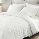 Corduroy Quilt Set King 104"x90", Lightweight All-Season Quilt with 2 Pillow Shams, Soft Fine-Striped Quilted Bed Cover, Cream White
