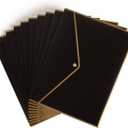 U Brands Black and Gold Poly Document Holder, 10 Count