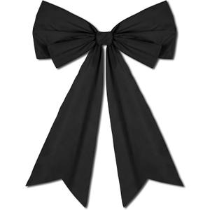 1 Pcs Large Black Coquette Bow For Graduation Backdrop 27.6 x 21.7 Inch Big Bows Room Wall Decor Giant Ribbon Tie Hanging Gift for Birthday Bachelorette Party Girl Baby Shower Bridal Shower Wedding