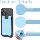 6 x 2 PCS Phone Wallet Stick on, Credit Card Holder for Back of Phone Case Strong Adhesive Sticker on Great Storage Compatible for Most Smartphones(Blue, Pink)