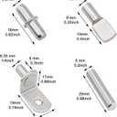 104Pcs Shelf Pins Kit,4 Styles Nickel Plated Shelf Support Pegs,Bookshelf Pegs for Shelves,Cabinet Shelf Bracket Pegs Shelf Pins Holders for Kitchen Furniture & Closet ( 5mm & 1/4inch )