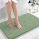 OLANLY Small Bathroom Rugs 24x16, Extra Soft Absorbent Chenille Bath Rugs, Rubber Backing Quick Dry, Machine Washable Bath Mats for Bathroom Floor, Tub and Shower, Home Decor Accessories, Sage Green