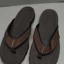 KIIU Mens Flip Flop Indoor and Outdoor Thong Sandals Beach Slippers Brown 2, 11 Men
