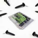 495pcs Self-Tapping Screws Assortment Kit, Phillips Pan Head 14 Sizes M2 M3 M4, Black Carbon Steel Sharp Point for Wood Plastic Soft Metal