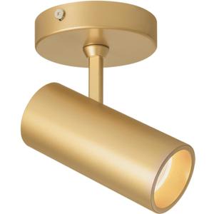 Aisilan 9W LED Gold Directional Dimmable Ceiling Spotlight Indoor, Anti-Glare Adjustable Angle Wired Spot Light for Picture, Bedroom and Kitchen - Warm Light 3000K, CRI 97 Flicker-Free