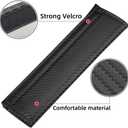 HUIANTS 2Pcs Carbon Fiber Leather Seat Belt Cushions Shoulder Pad Soft, Embroidered Jesus Fish Logo Car Seat Belt Pads Safety Belt Cover Pad More Comfortable Driving