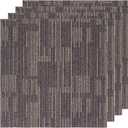 Carpet Floor Tiles 24 x 24 Commercial Carpet Squares 18 Pcs Non-Slip Office Soft Tiles DIY Installation for Living Room Bedroom Study Hotel, Brown
