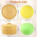4PCS Dumplings Squishy, 3.5" Colorful Big Dumpling Stress Balls Fidget Toys Adults, Squeeze Dough Ball Stress Relief Hand Toys, with Food Steamer Stretchy, for Classroom Prizes, Easter Basket Stuffers