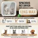 Ultra-Quiet Pet Dryer Box for Cats and Small Dogs - 360 Fast Drying, Adjustable Temperature, Transparent Design, Stress-Free Hands-Free Grooming Solution