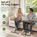 Kitstorack Folding TV Tray Tables Set of 2, No Assembly, Rounded Metal Rims, 18.9 x 14.2 x 26.3 inches