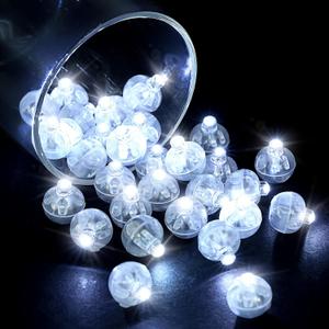 LIHAO 30pcs LED Balloon Lights Mini Round LED Ball Lights for Paper Lantern Christmas Halloween Birthday Wedding (White)