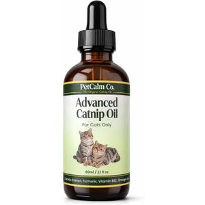 Advanced Catnip Oil for Cats - Lickable & Playable Formula to Promote Calm Behavior and Relaxation - Potent Liquid Extract for Food, Toys & Training - 2 fl oz,60ml