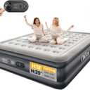 OhGeni Cal King Air Mattress with Built in Pump, 18" Tall Inflatable Blow Up Bed, Luxury Comfort for People(190CM Height), Keep Feet from Dangling, Foldable & Portable Colchon inflables, Black