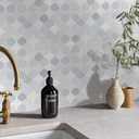 STICKGOO Arabesque Peel and Stick Backsplash, 12'X12' Self Adhesive Wall Tile (Thicker Design, Light Tones)