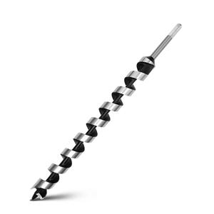 1-1/2 x 18 inch Auger Drill Bit for Wood, Hex Shank, 2 Flutes, Stainless Steel, Black Oxide Finish, Perfect for Wood Working and DIY Projects