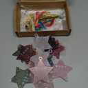 Kasyat 20 Sets Team Christmas Ornaments Bulk Acrylic Hanging Ornament Employee Appreciation Gifts with Ribbon and Card Thank You Gift for Coworker Teacher Nurse Office Group Xmas Tree Decor (Star)