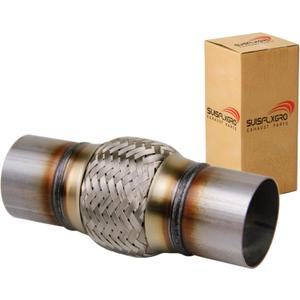 Exhaust Flex Pipe Universal Type 100% Stainless Steel For Heavy Duty and Cars (1 PC, 2.5X4X8)