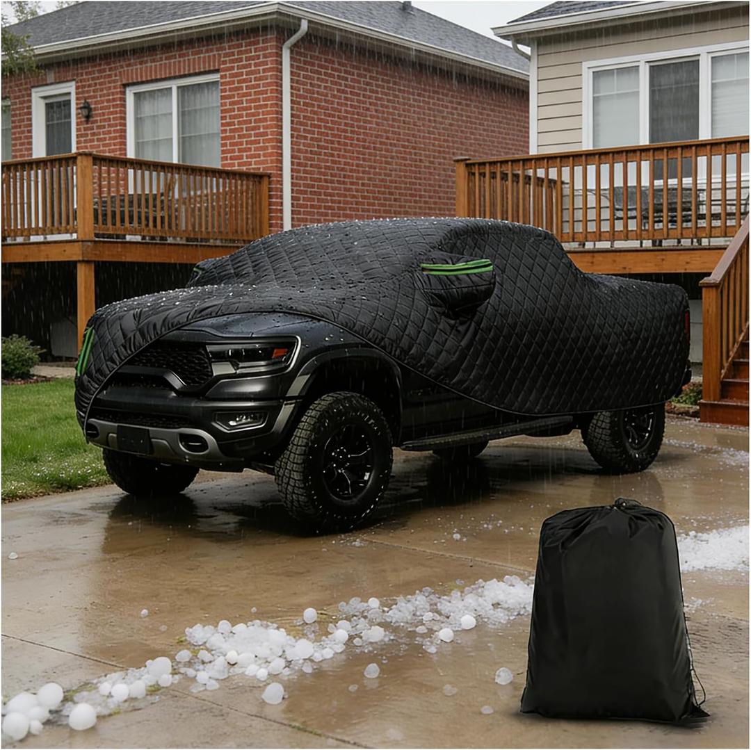 Hail Cover for Truck Compatible with for Ford F150 250/Chevy Silverado/GMC Sierra/Dodge Ram 1500/Toyota Tundra,Truck Length Up to 220" with Zipper Door