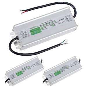 3 Pack LED Driver 120 Watts Waterproof IP67 Power Supply Transformer Adapter 100V-260V AC to 12V DC Low Voltage Output for LED Light, Computer Project, Outdoor Light and Any 12V DC led Lights