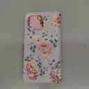 UEEBAI Wallet Case for iPhone 16 Pro Max, PU Leather Phone Cover Kickstand RFID Blocking Flip Case Card Slots Wrist Strap Relief Engraved Pattern Magnetic Closure Flower Folio Wallet, Purple Rose