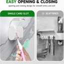 6 Pcs Toothbrush Holders Wall Mounted, Single Slot Design, Shower Self Adhesive Wall Mounted Toothbrush Holder with Cover, Waterproof and Dustproof, Suitable for Bathroom, Family, Travel (Transparent)