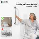 24 Inch Anti Slip Shower Grab Bar,YuanDe Brushed Nickel Bath Grab Bar | Stainless Steel Knurled Bathroom Safety Rail, Shower Handrail Support, Handicap Elderly Balance Assist Handles-1.25" Diameter