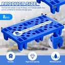 8 Pcs Plastic Pallets for Basement Storage Nestable Moisture Waterproof Lightweight Floor Pallets with Breathable Grid for Indoor Outdoor Supermarket Warehouse (19.6 x 11.8 x 3.9 Inch, Blue)