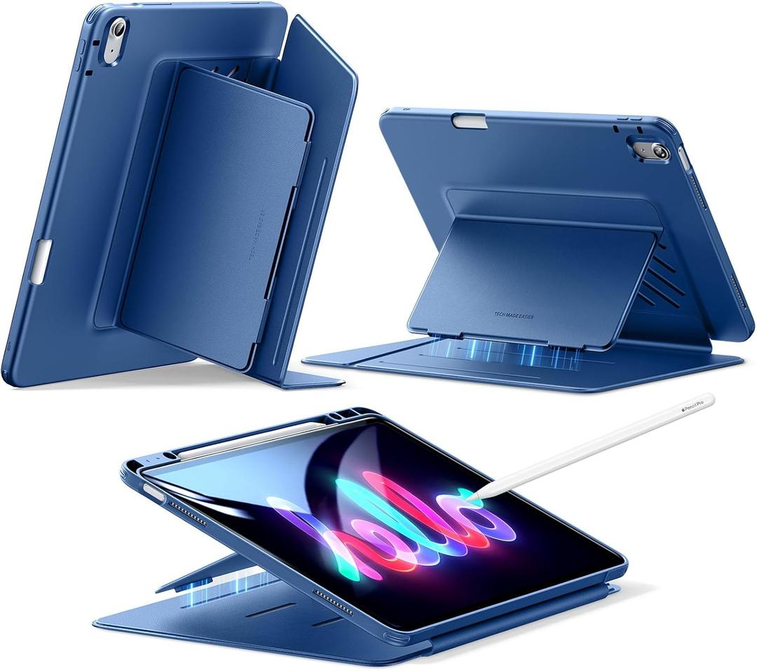 ESR for iPad Air 13 Inch Case M3/M2 (2025/2024), Vertical Stand Cover, Multi Stand Angles, Ultra-Stable Case for iPad Air 13 with Pencil Holder, Flip Series, Blue