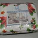 H.VERSAILTEX Dining Chair Covers Christmas Decorations Chair Cover Water Resistant Chair Cover for Dining Room Set of 4 Parson Chair Slipcovers Washable Chair Protectors Covers,Red Poinsettia/Beige