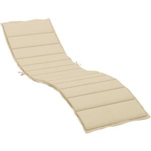 vidaXL Oxford Fabric Sun Lounger Cushion - Beige, Soft Foam Fiber Filled, Water-Repellant, Suitable for Indoor and Outdoor Use, Easy Maintenance, 78.7"x19.7"x1.2"
