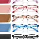 5 Pack Reading Glasses for Women and Men, Lightweight Eyeglasses with Spring Hinge, Blue Light Blocking Readers-2.50